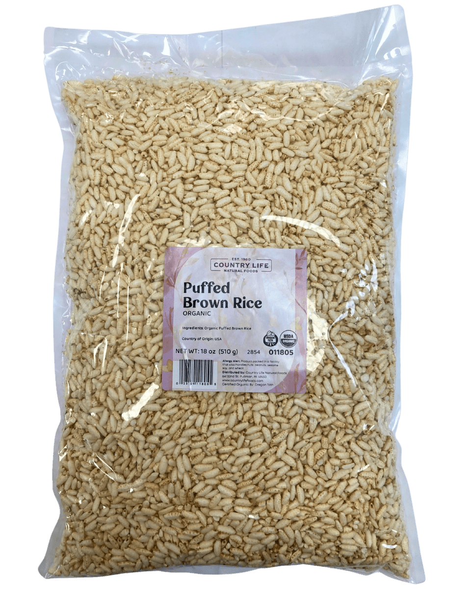 Puffed Brown Rice, Organic by Country Life Natural Foods