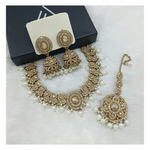 Joban Fashion Cream Stone Work Necklace Set