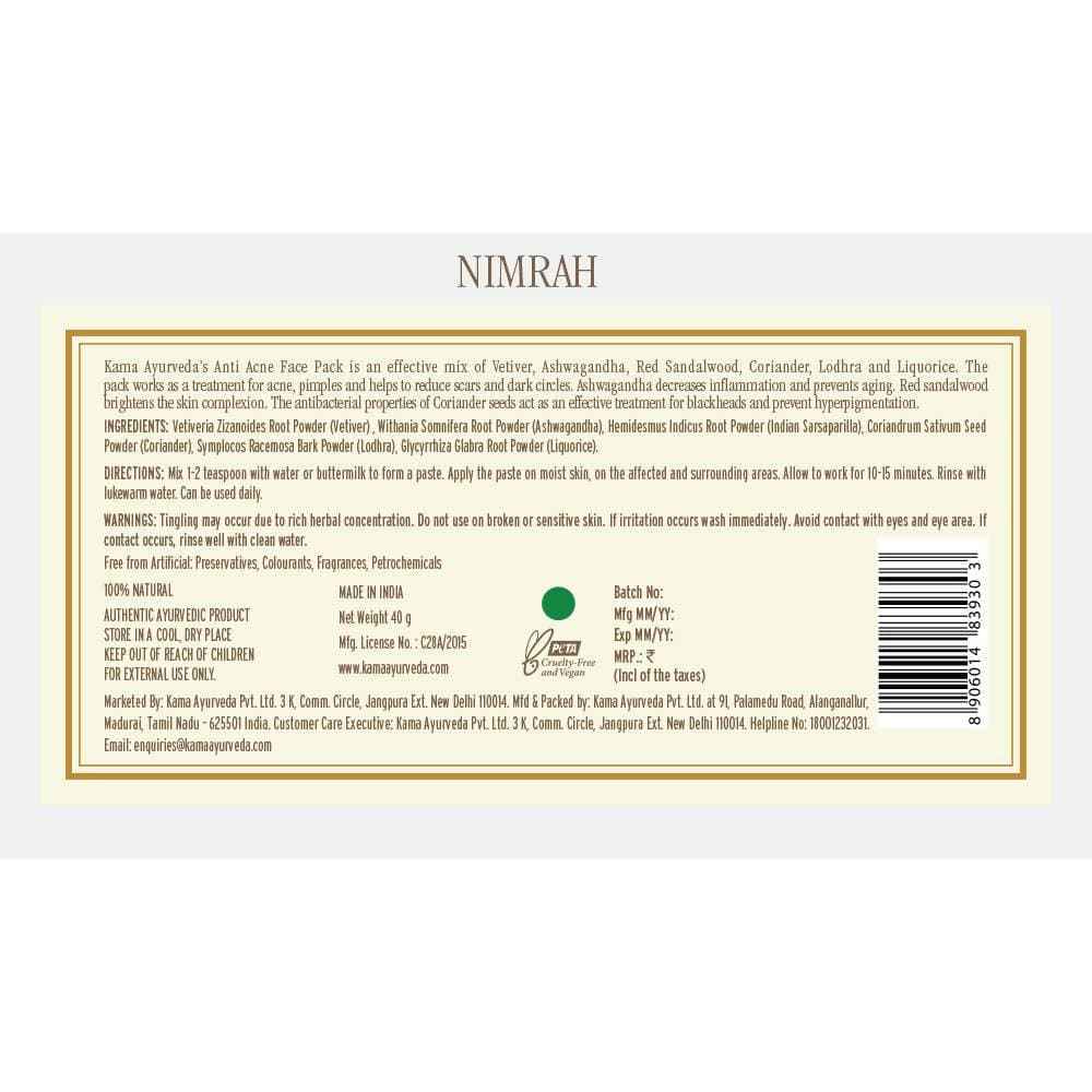 Kama Ayurveda Nimrah Anti Acne Face Pack