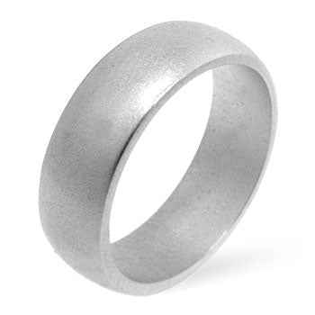 Avera Contemporary Matte Silver Wedding Band