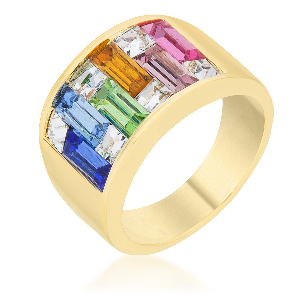 Avera Spring Bazaar Ring In Polished Gold Finish