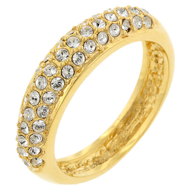 Avera Pave Crystal Band in Radiant Gold Finish DestGlow