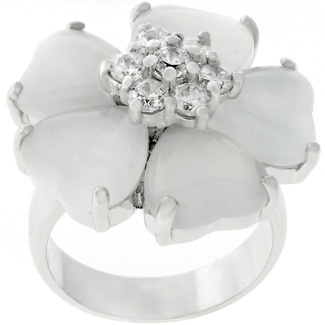 Avera Floral Nouveau Ring in Polished Sterling Silver DestGlow