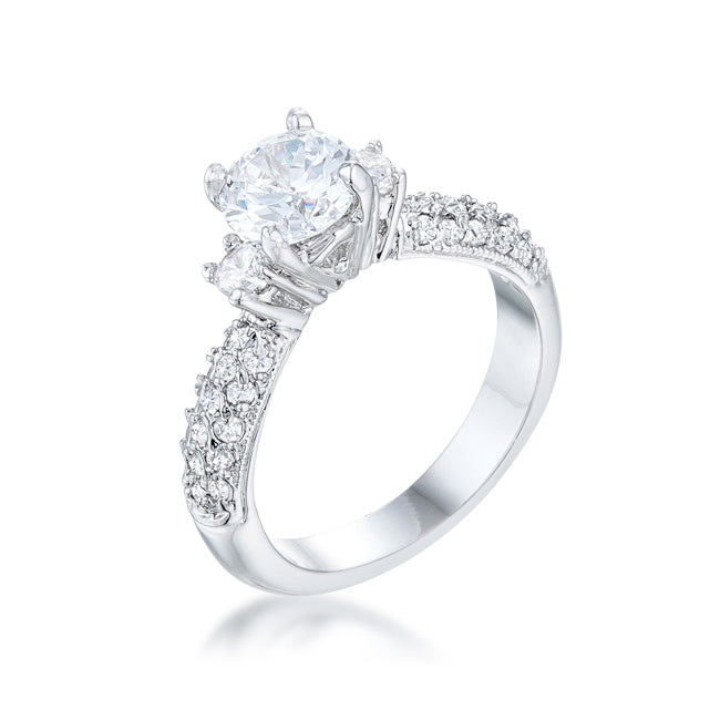 Avera Classic Pave Bridal Ring in Sterling Silver