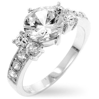 Avera Simplicity Engagement Ring in Sterling Silver DestGlow