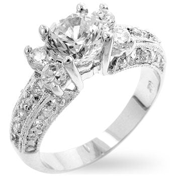 Avera Brilliant Engagement Ring In Sterling Silver DestGlow