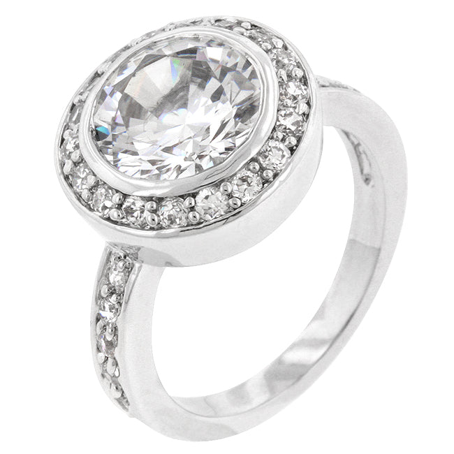 Avera Gatsby Engagement Ring In Polished Silver Finish