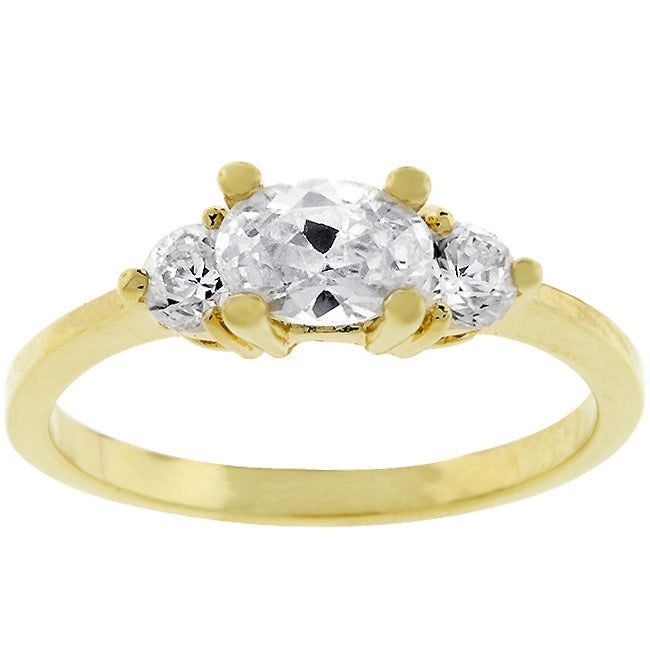 Avera Oval Serenade Triplet Ring in Gold Finish