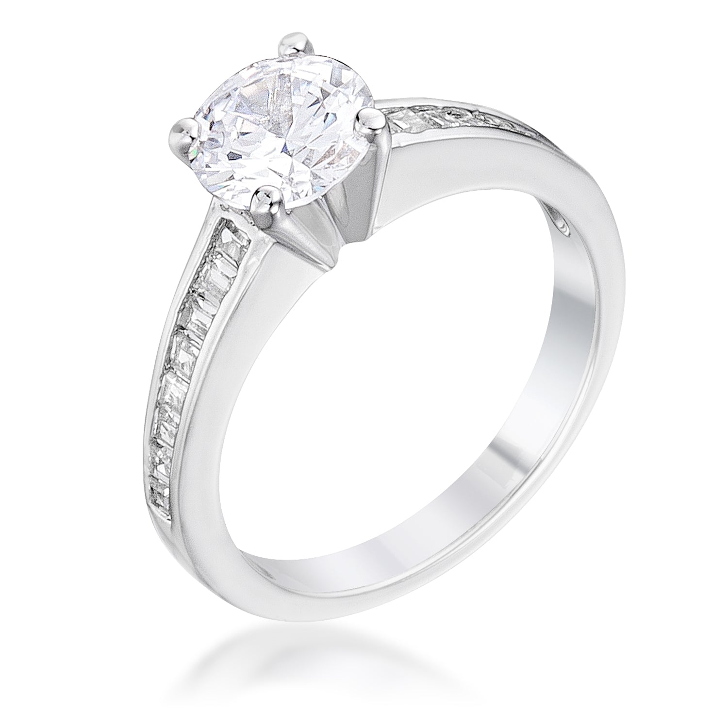 Avera Radiant Brilliance Cubic Zircon Engagement Ring 5 / Silver