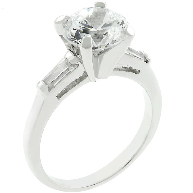 Avera Classic Triple Engagement Ring in Sterling Silver DestGlow