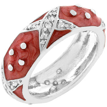 Avera Marbled Enamel Ring in Crimson Red Size 5 DestGlow