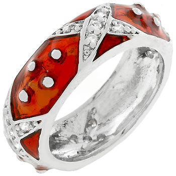 Avera Marbled Enamel Ring in Crimson Red Size 5 DestGlow