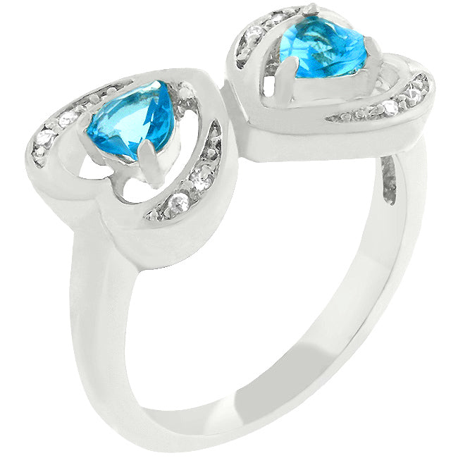 Avera Mirro Hearts Ring In Turquoise And Aqua DestGlow
