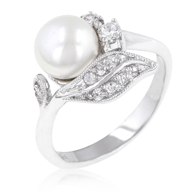 Avera Fleur Pearl Ring In Sterling Silver