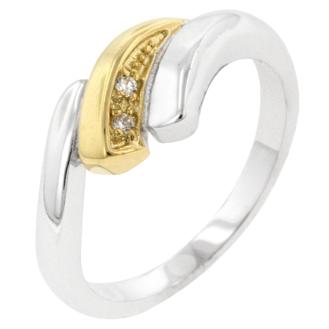 Avera Two-Tone Swirl Ring in Multi-Metal Finish DestGlow