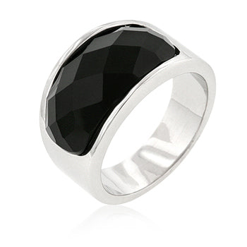 Avera Onyx Block Cocktail Ring in 14k Hamilton Gold