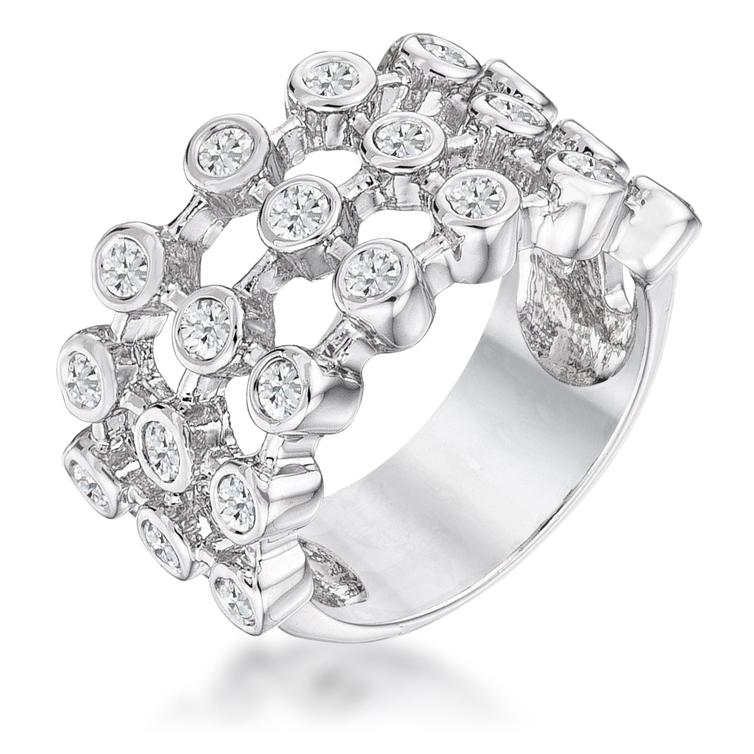 Avera Tie Contemporary Ring In Polished Sterling Silver DestGlow