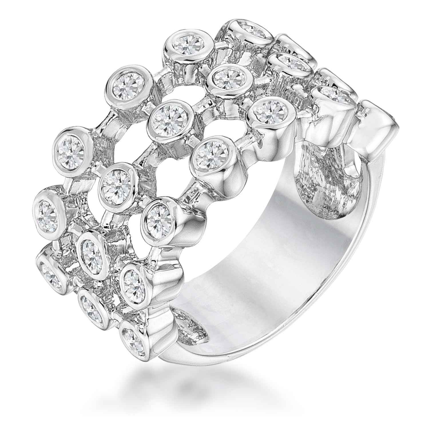 Avera Tie Contemporary Ring In Polished Sterling Silver