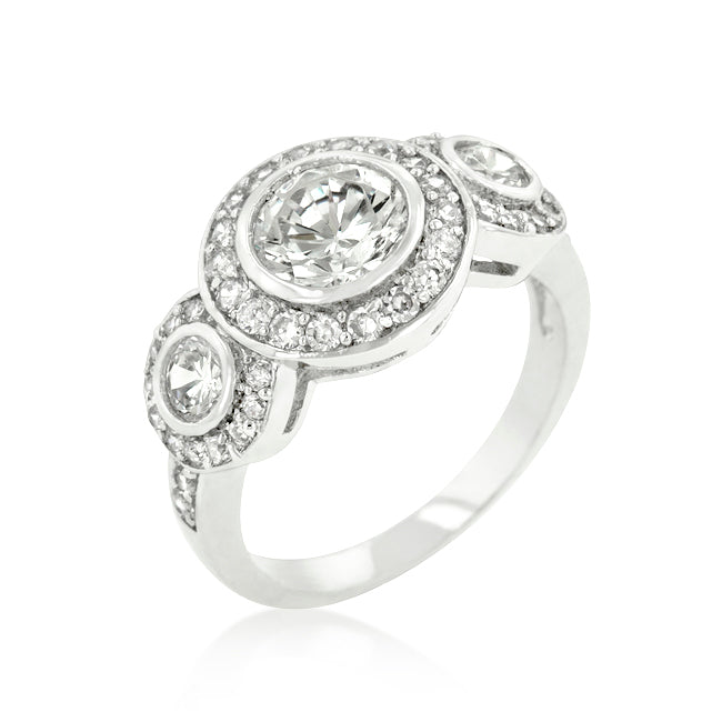 Avera Fitzgerald Cubic Zirconia Eternity Band Ring 5 / Silver DestGlow