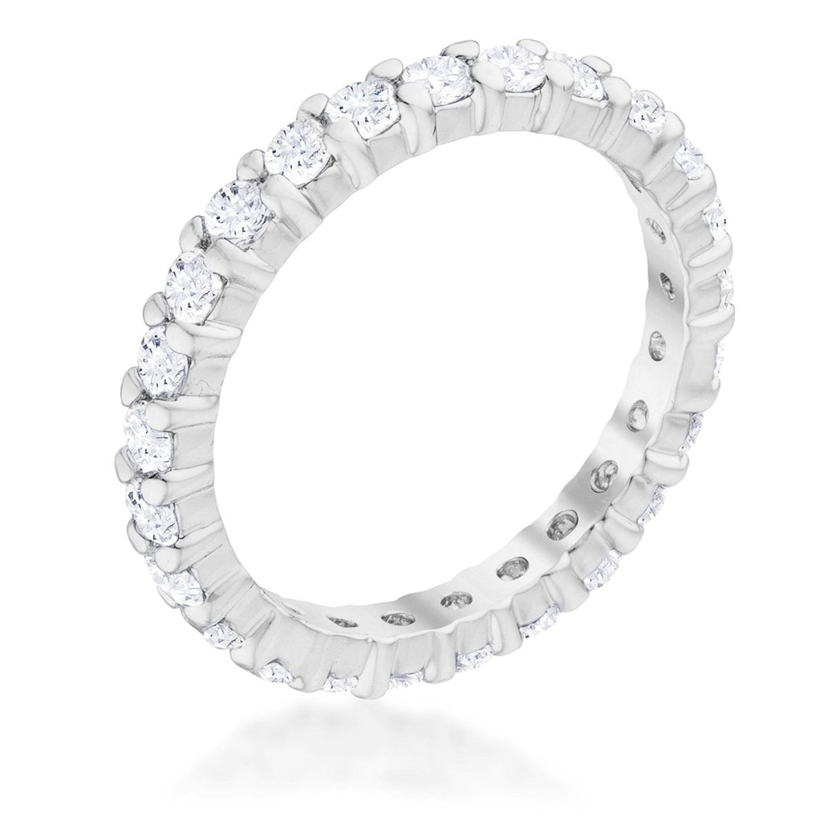 Avera Fitzgerald Cubic Zirconia Eternity Band Ring 5 / Silver DestGlow
