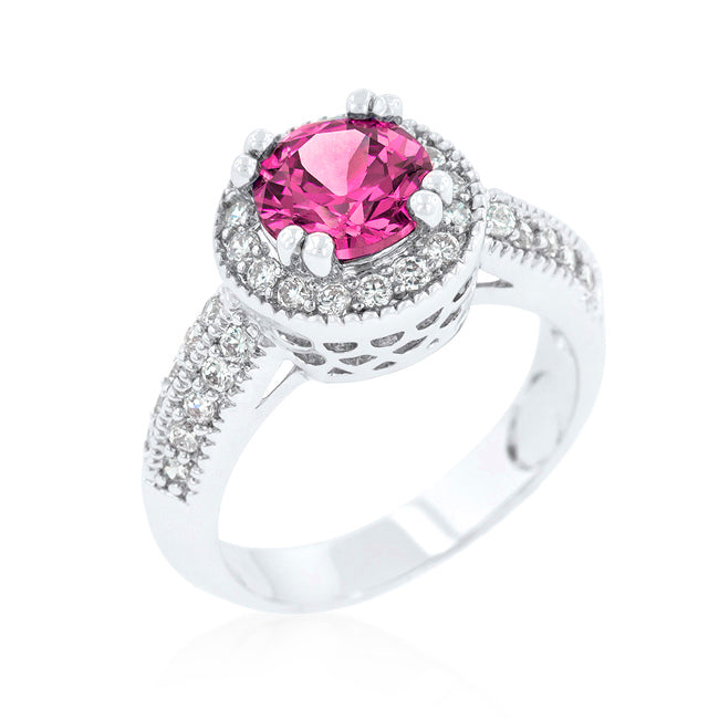 Avera Apple Heart Ring With Green Cubic Zirconia