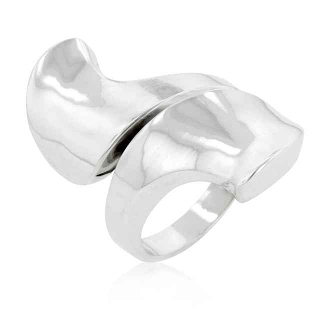 Avera Finish Abstract Statement Ring In Polished Silver