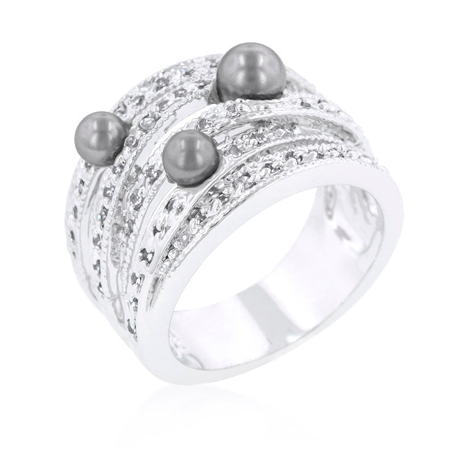 Avera Ribbon Shoelace Fashion Ring in Silver Tone