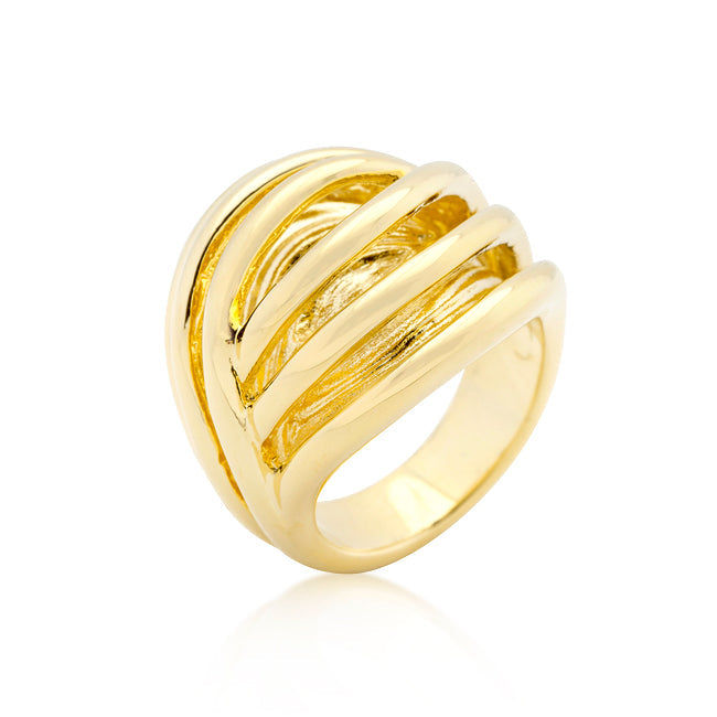 Avera Onyx Block Cocktail Ring in 14k Hamilton Gold