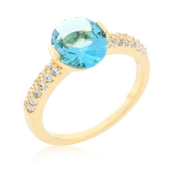 Avera Rock Solid Cubic Zirconia Ring in 18k Gold Plated Finish