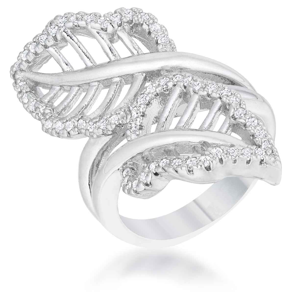 Lina 0.4ct CZ Leaf Wrap Ring