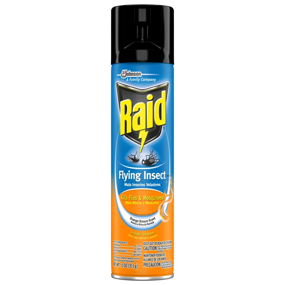 Raid Flying Insects Orange Breeze Scent Aerosol (11 oz) by Farmacias Savia