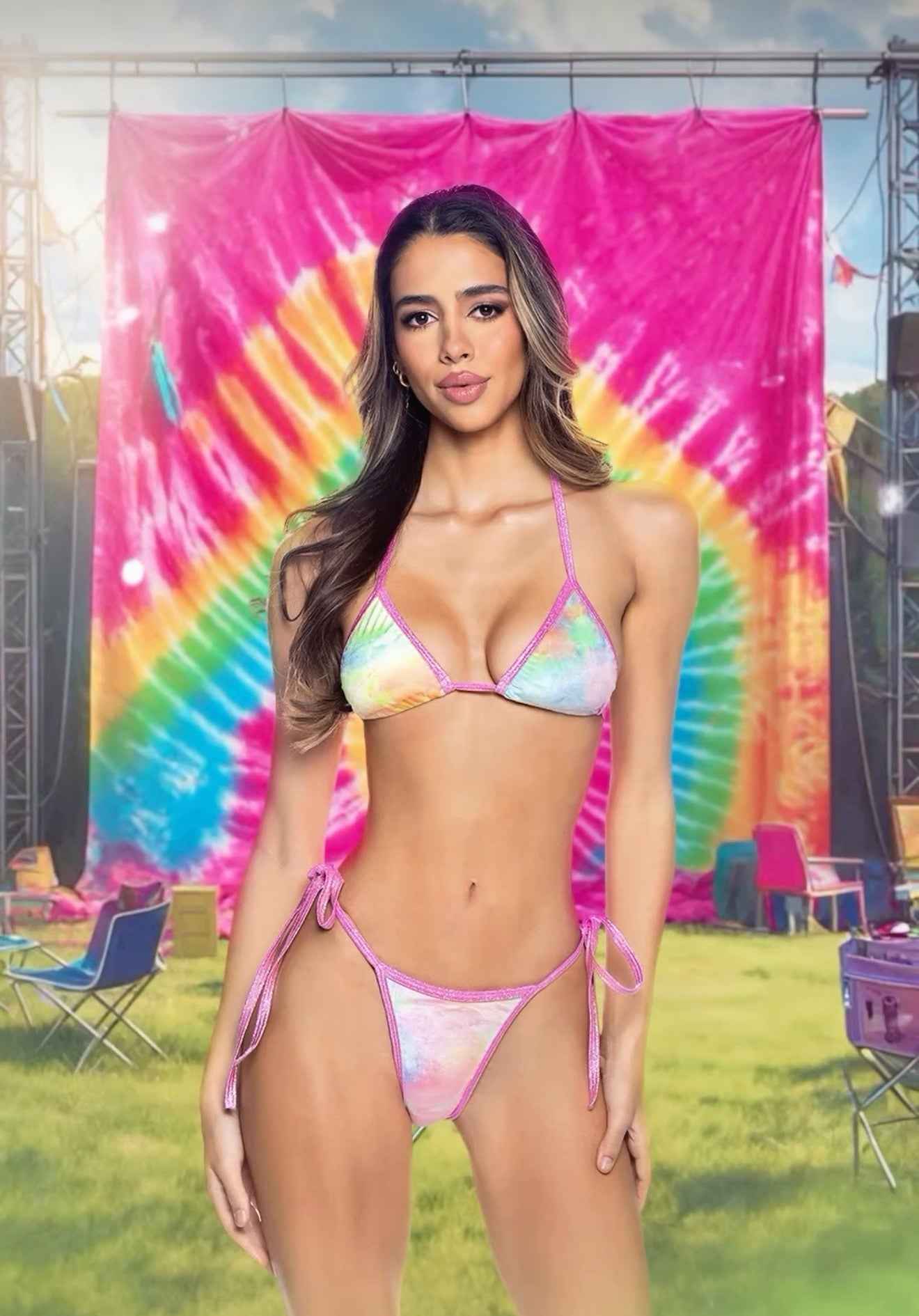 2PC Crushed Velvet Bikini Tie Set