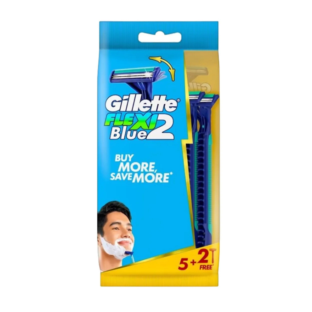 Gillette Blue 2 Flexi Disposable Razors (5+2 pack) DestGlow