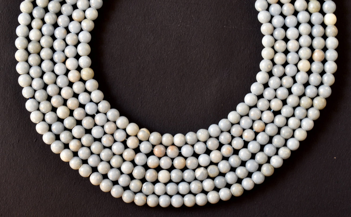 Angelite Beads, Natural Crystal Round Beads 4mm to 12mm DestGlow