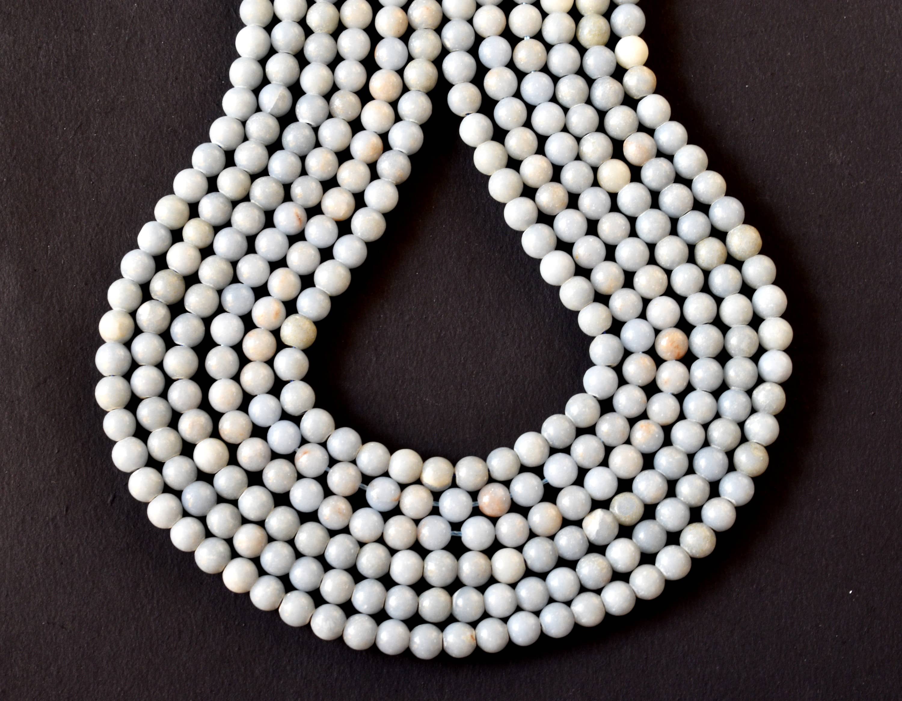 Angelite Beads, Natural Crystal Round Beads 4mm to 12mm