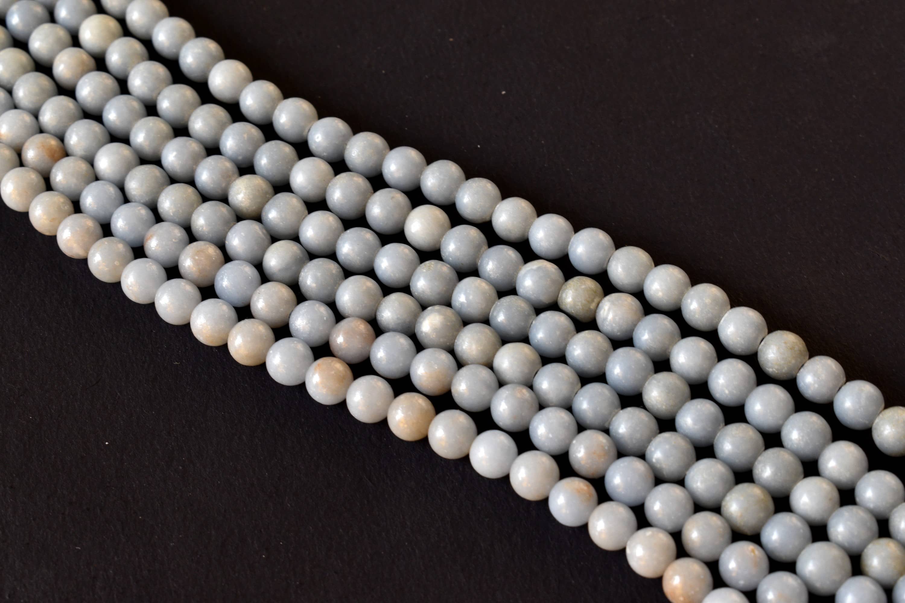 Angelite Beads, Natural Crystal Round Beads 4mm to 12mm DestGlow