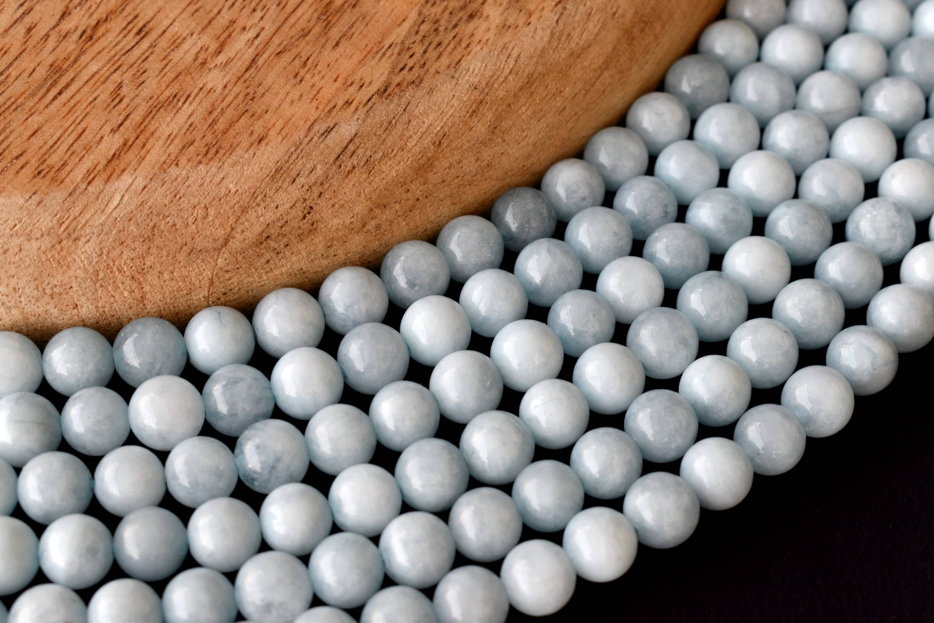 Aquamarine Beads, Natural Crystal Round Beads 6mm to 10mm DestGlow