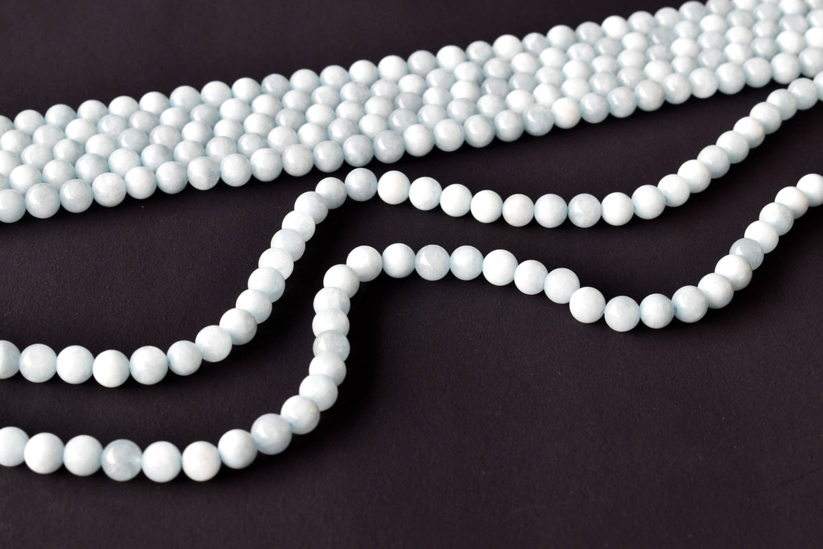 Aquamarine Beads, Natural Crystal Round Beads 6mm to 10mm DestGlow