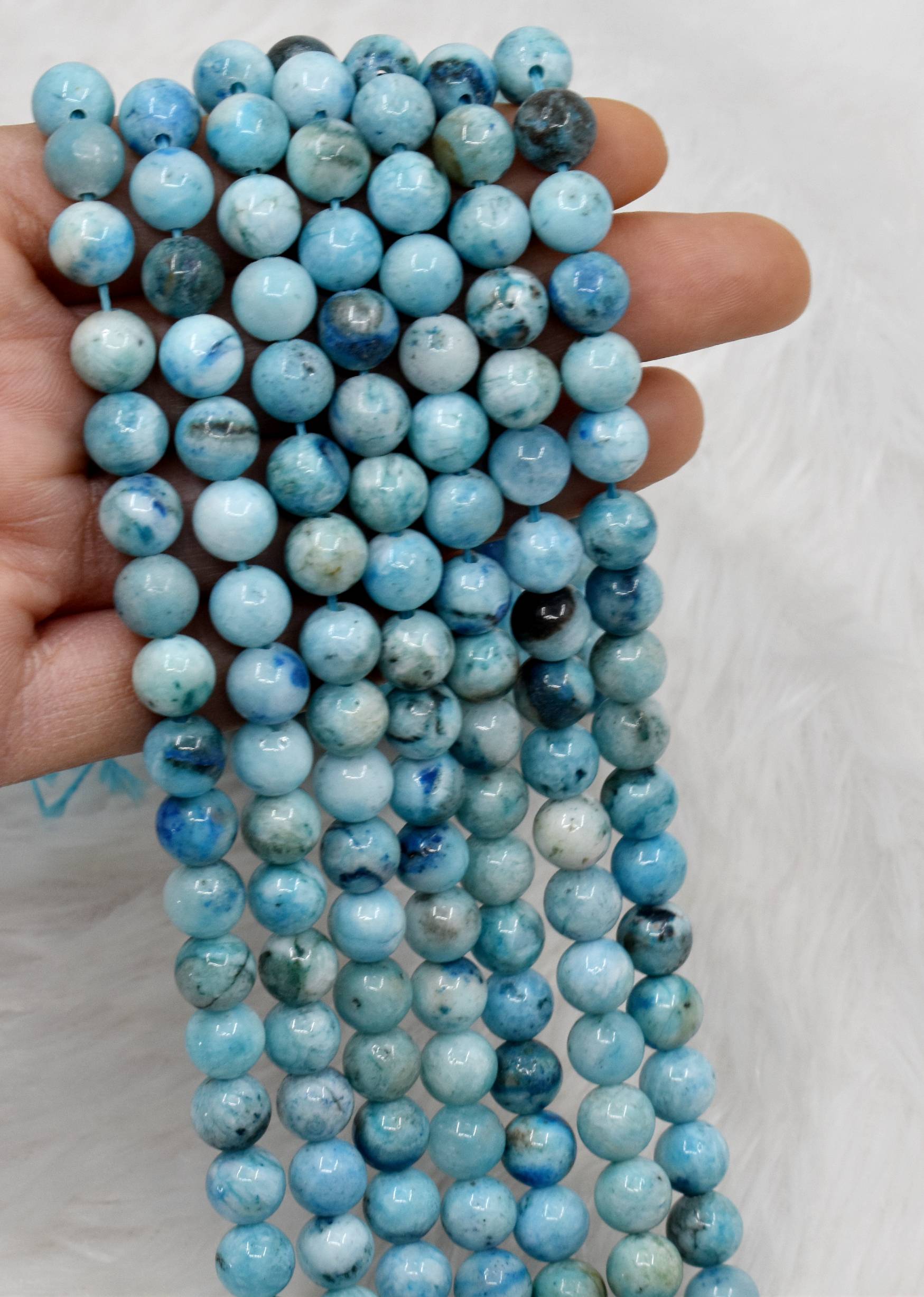Aragonite Beads, Natural Crystal Round Beads 8mm