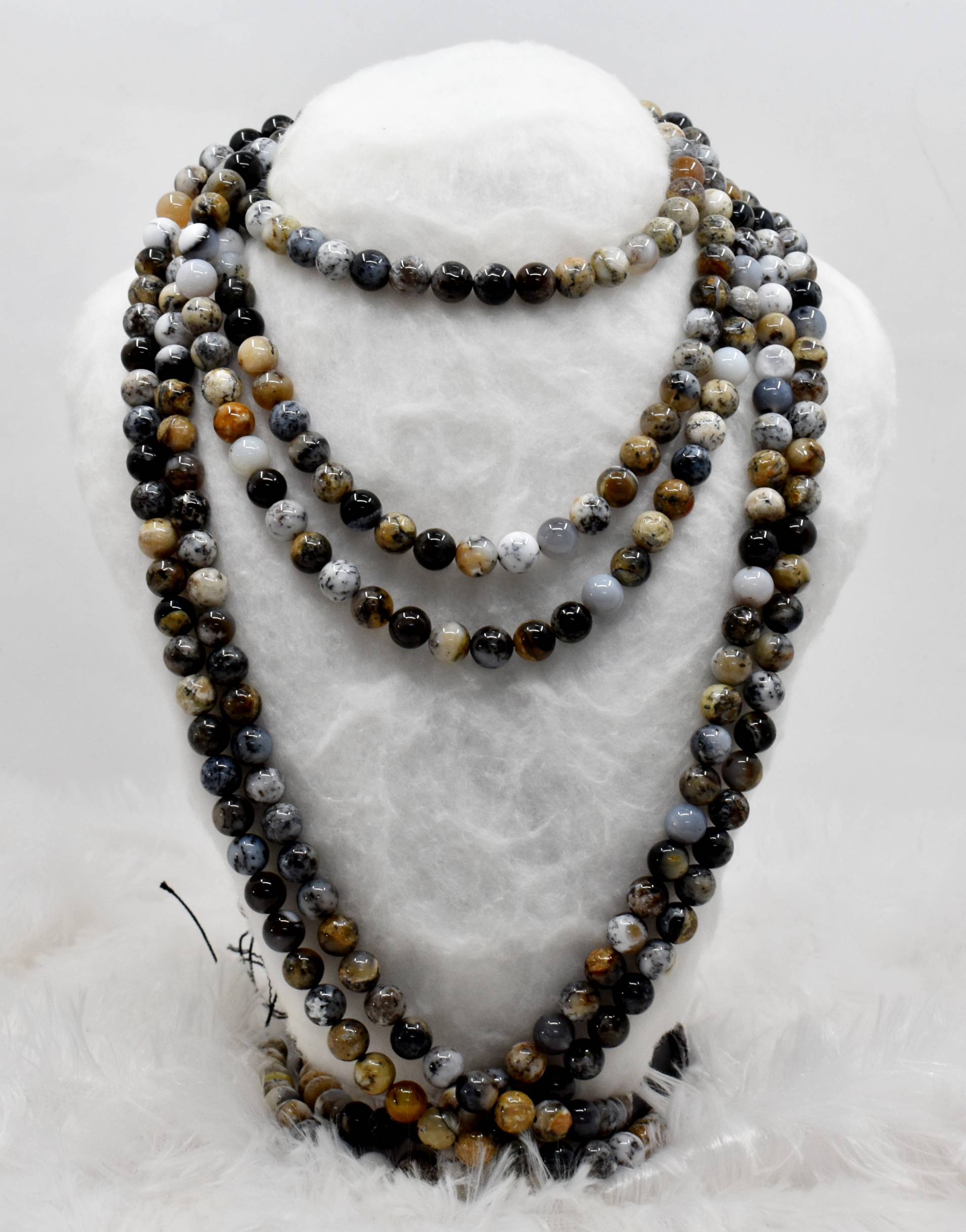 Dendritic Opal Beads, Natural Round Crystal Beads 6mm to 10mm DestGlow