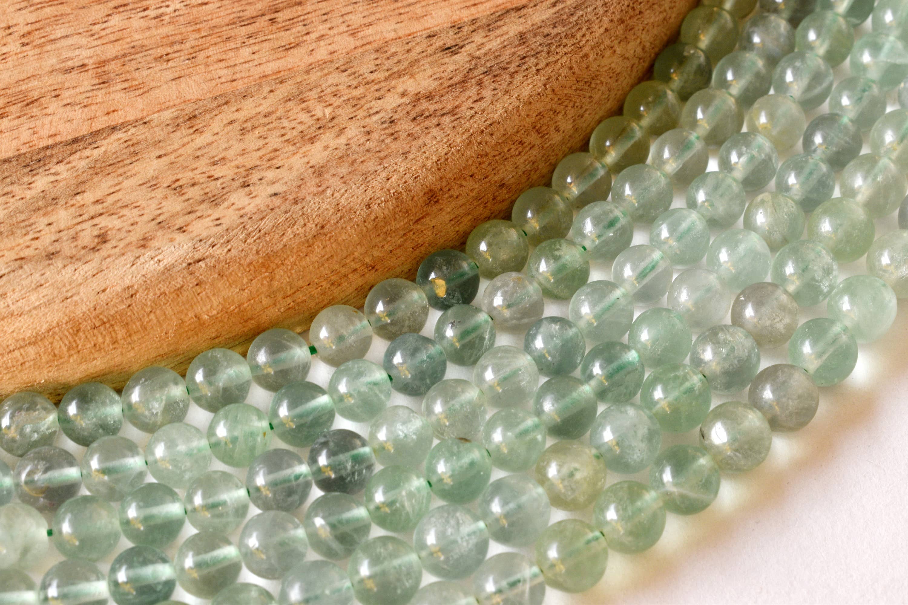 Green Fluorite Beads, Natural Round Crystal Beads 4mm to 10mm DestGlow
