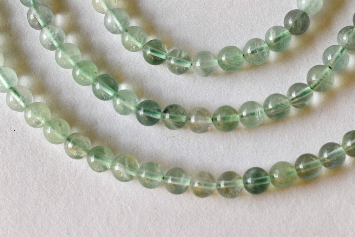 Green Fluorite Beads, Natural Round Crystal Beads 4mm to 10mm DestGlow