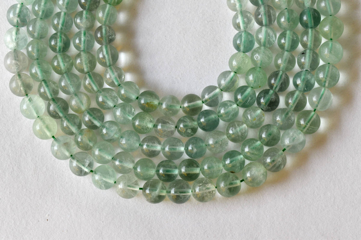 Green Fluorite Beads, Natural Round Crystal Beads 4mm to 10mm DestGlow