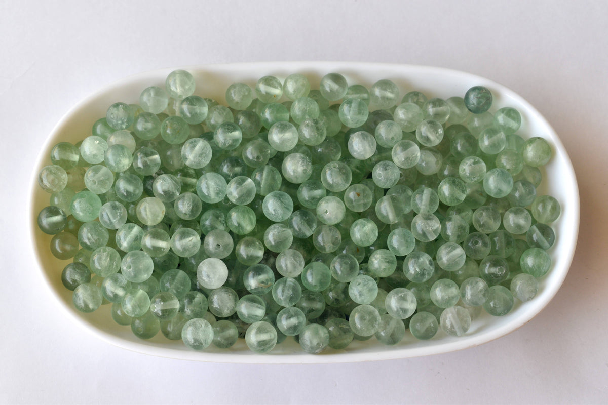 Green Fluorite Beads, Natural Round Crystal Beads 4mm to 10mm DestGlow
