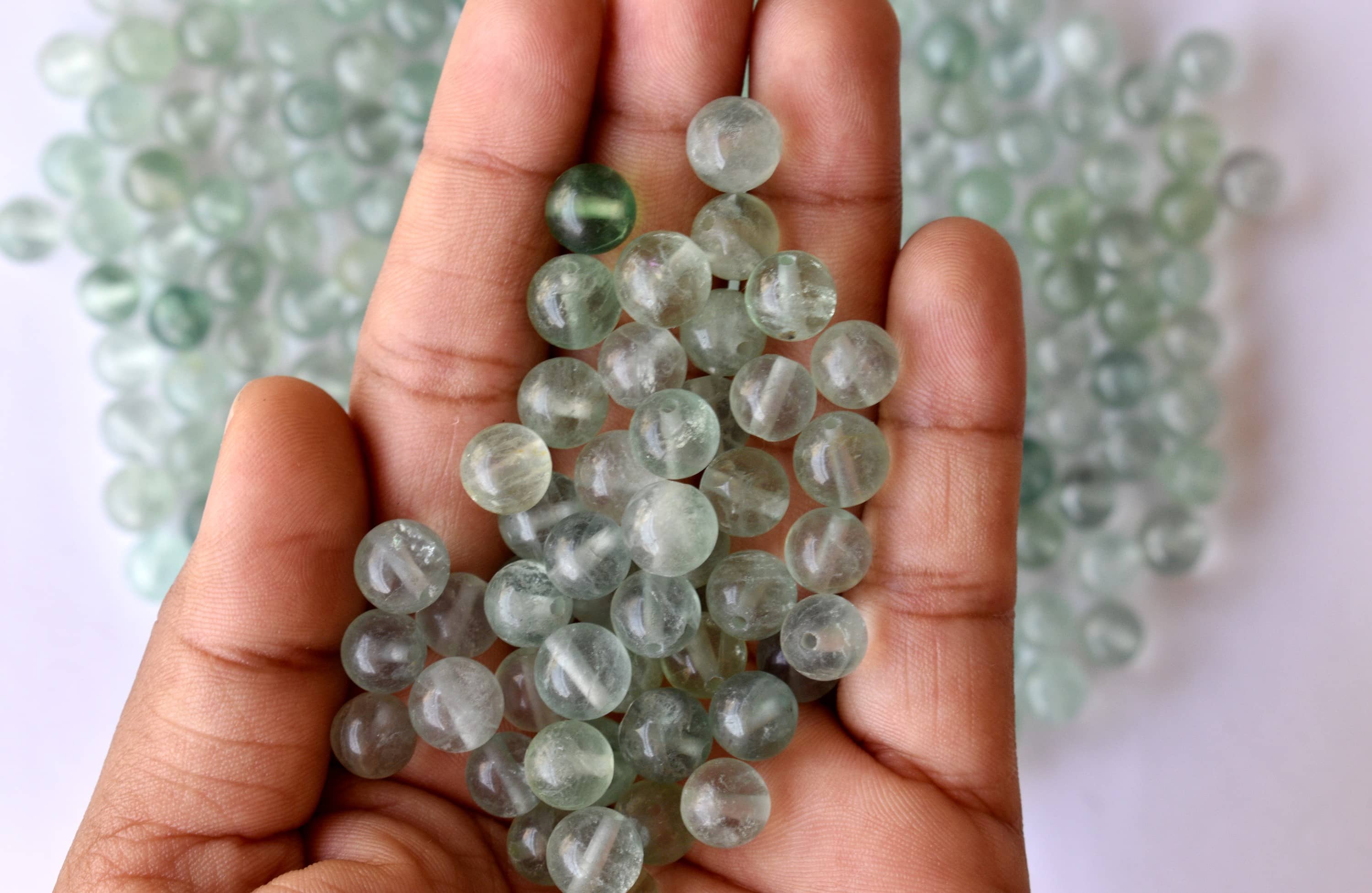 Green Fluorite Beads, Natural Round Crystal Beads 4mm to 10mm DestGlow