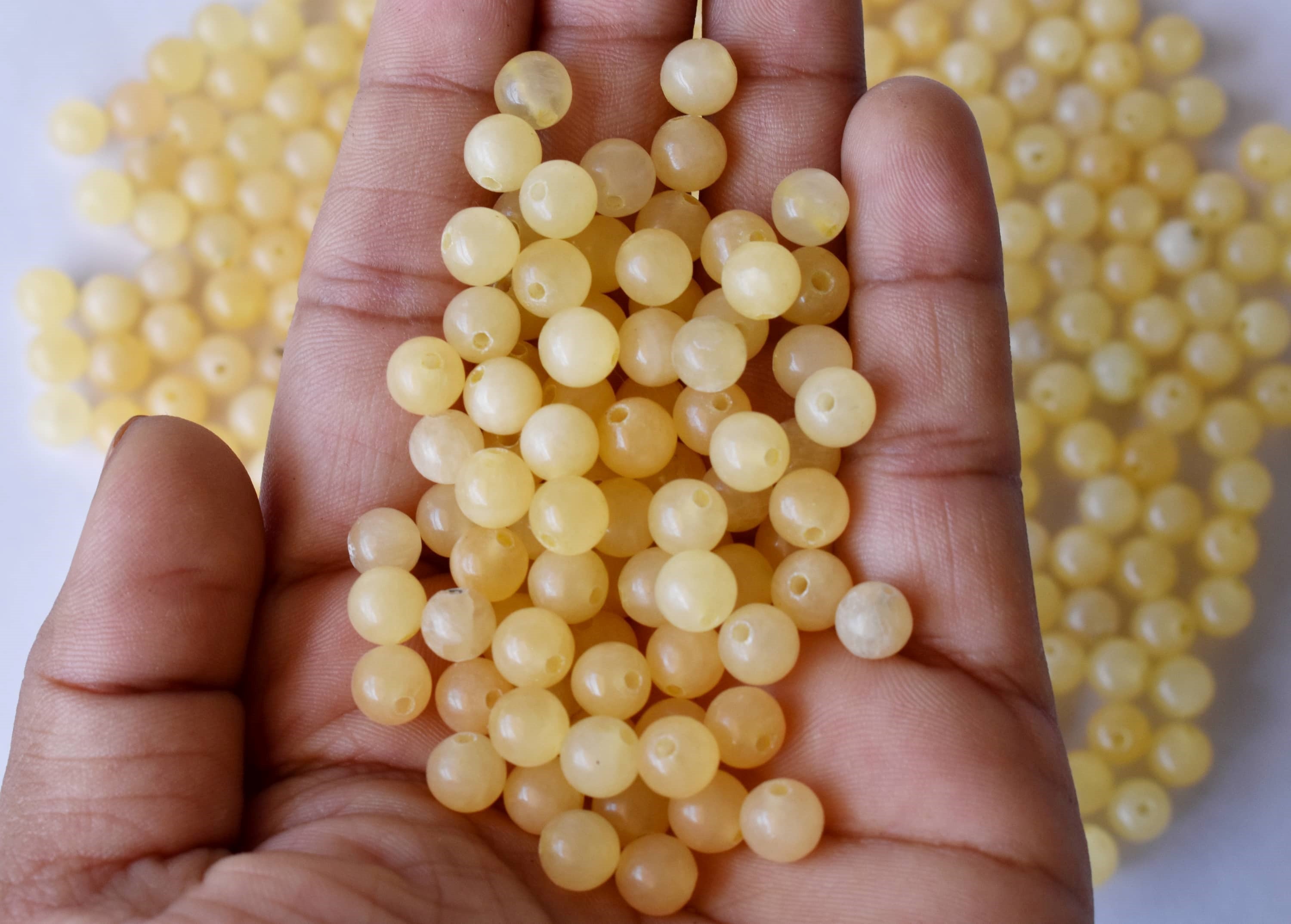 Honey Calcite Beads, Natural Round Crystal Beads 4mm to 12mm DestGlow