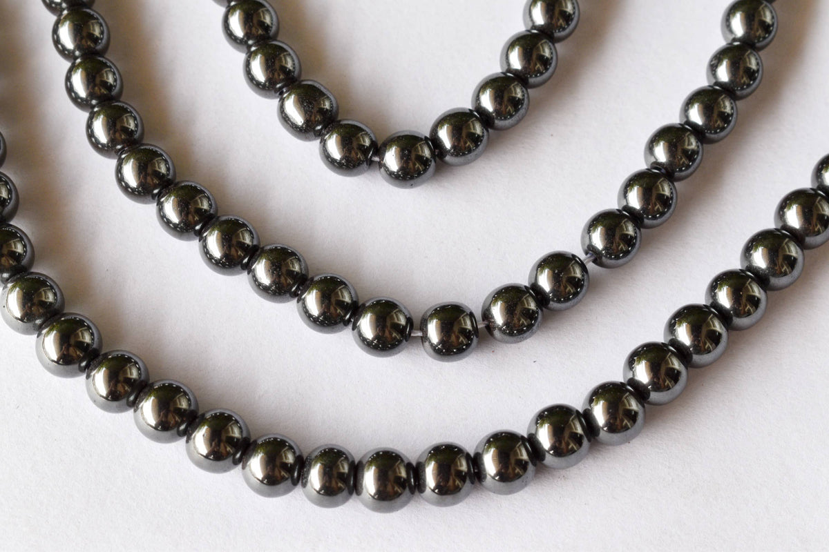 Hematite Beads, Natural Round Crystal Beads. DestGlow