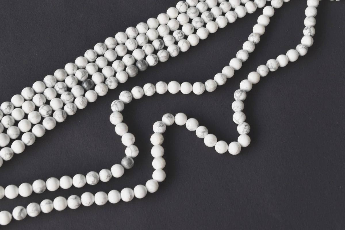 Howlite Beads, Natural Round Crystal Beads 4mm to 12mm DestGlow