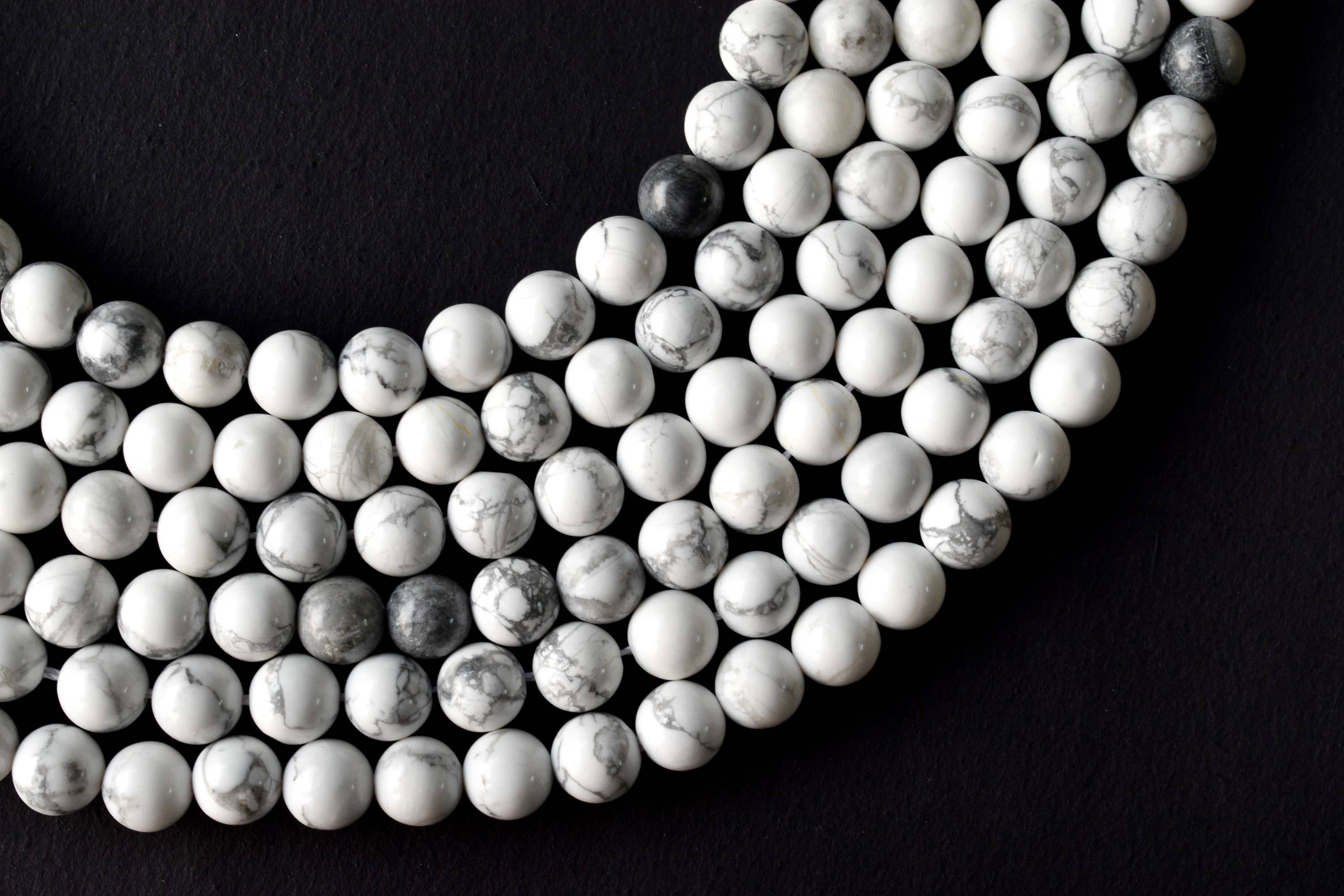 Howlite Beads, Natural Round Crystal Beads 4mm to 12mm DestGlow