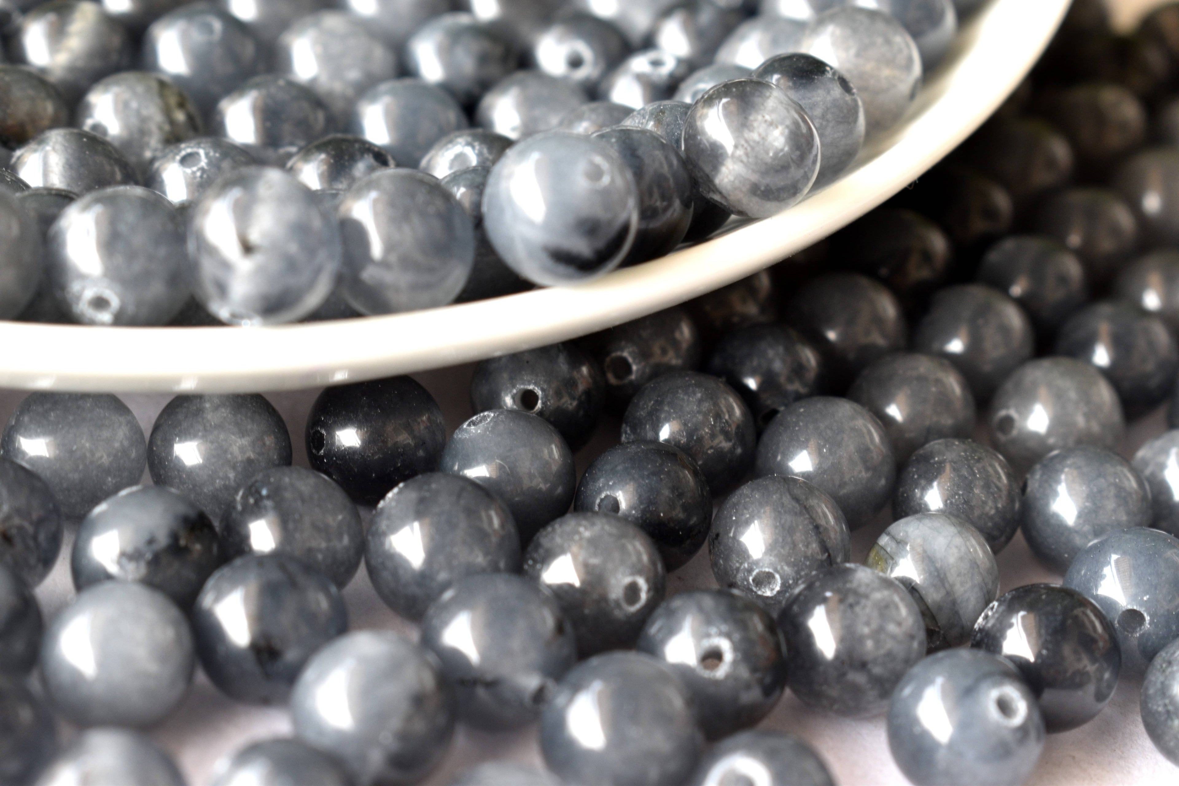 Iolite Beads, Natural Round Crystal Beads 6mm to 10mm DestGlow